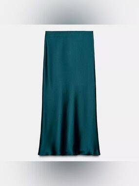 New ZARA Satin Midi Skirt